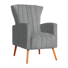 Poltrona Decorativa Melinda Pés Palito Linho Cores - Ds Estof