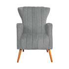 Poltrona Decorativa Melinda Pés Palito Linho Cores - Ds Estof