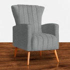 Poltrona Decorativa Melinda Pés Palito Linho Cores - Ds Estof