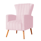 Poltrona Decorativa Melinda Pés Palito Suede Cores - Ds Estof