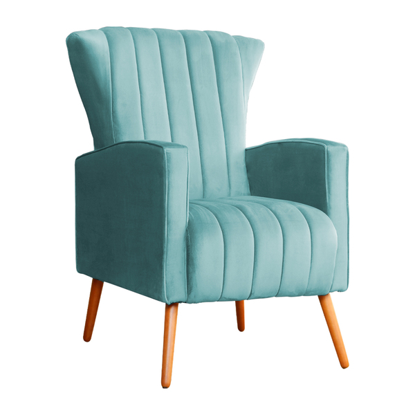 Poltrona Decorativa Melinda Pés Palitos Veludo Cores - Ds Est