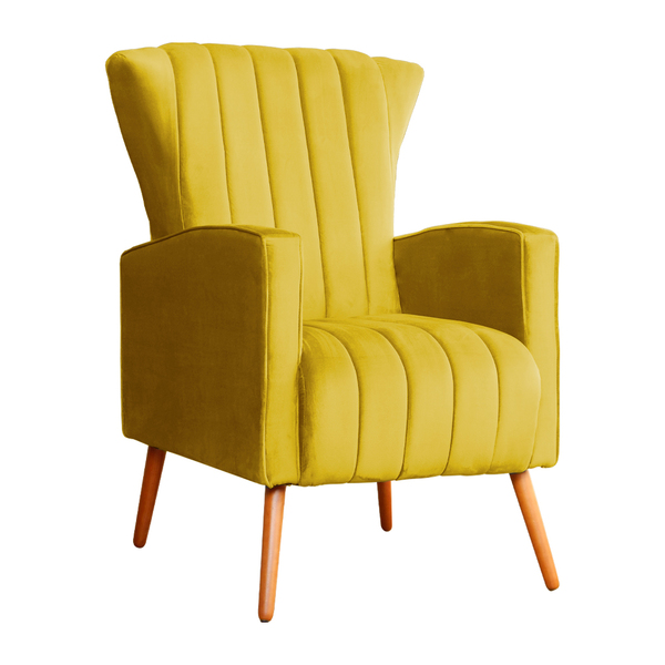 Poltrona Decorativa Melinda Pés Palitos Veludo Cores - Ds Est