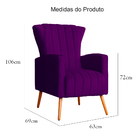 Poltrona Decorativa Melinda Veludo Roxo - Montanaris Decor