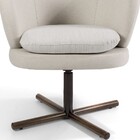 Poltrona Decorativa Melissa Giratória Base Xis Madeira Rústic