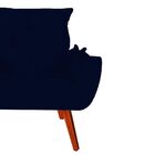 Poltrona Decorativa Melissa Pés Madeira Suede Azul Marinho