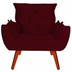 Poltrona Decorativa Melissa Pés Madeira Suede Marsala