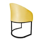 Poltrona Decorativa Mia Base Industrial Preta Suede Amarelo -