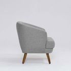 Poltrona Decorativa Milão D07 Pés Madeira Linho Mescla Elefan