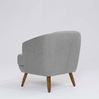 Poltrona Decorativa Milão D07 Pés Madeira Linho Mescla Elefan