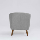 Poltrona Decorativa Milão D07 Pés Madeira Linho Mescla Elefan