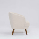 Poltrona Decorativa Milão D07 Pés Madeira Linho Pérola - D'ro