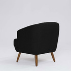 Poltrona Decorativa Milão D07 Pés Madeira Linho Preto - D'ros