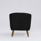 Poltrona Decorativa Milão D07 Pés Madeira Linho Preto - D'ros