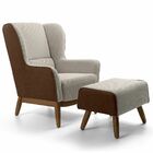 Poltrona Decorativa Milena D02 Com Puff Viseo Fixa Base Jacar