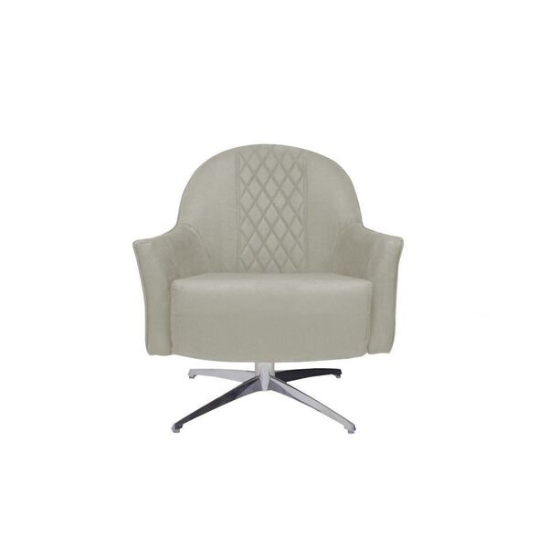 Poltrona Decorativa Mirella Giratória Evo Veludo Bege G15 - G