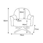 Poltrona Decorativa Mirella Giratória Evo Veludo Bege G15 - G