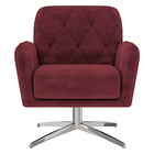 Poltrona Decorativa Mirna Suede Bordô Base Giratória G52 - Gr