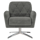 Poltrona Decorativa Mirna Suede Grafite Base Giratória G52 -