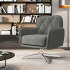 Poltrona Decorativa Mirna Suede Grafite Base Giratória G52 -