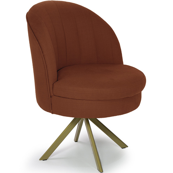 Poltrona Decorativa Mississipi Giratória Eiffel Mustard Linho