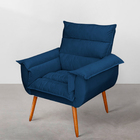 Poltrona Decorativa Moderna Sala De Estar E Recepção Monza Pé