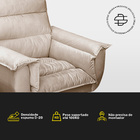 Poltrona Decorativa Moderna Sala De Estar E Recepção Monza Pé