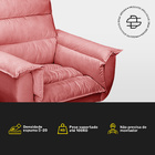 Poltrona Decorativa Moderna Sala De Estar E Recepção Monza Pé