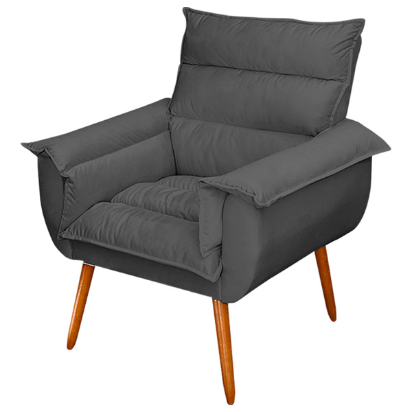 Poltrona Decorativa Moderna Sala De Estar E Recepção Monza Pé