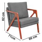 Poltrona Decorativa Mon Pes Em Madeira Cinza Escuro MPassos