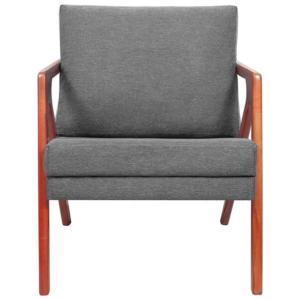 Poltrona Decorativa Mon Pes Em Madeira Cinza Escuro MPassos