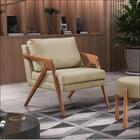 Poltrona Decorativa Mona Linho Bege