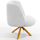 Poltrona Decorativa Munique D02 Base Giratória De Madeira Cor