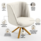 Poltrona Decorativa Munique D02 Base Giratória De Madeira Lin