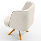 Poltrona Decorativa Munique D02 Base Giratória De Madeira Lin