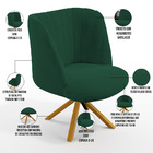 Poltrona Decorativa Munique D02 Base Giratória De Madeira Vel