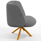 Poltrona Decorativa Munique D02 Base Giratória De Madeira Vel