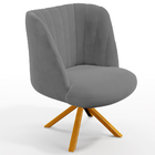 Poltrona Decorativa Munique D02 Base Giratória De Madeira Vel