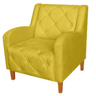 Poltrona Decorativa Munique Pés Trapézio Suede Amarelo - Ds E