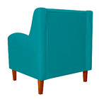 Poltrona Decorativa Munique Pés Trapézio Suede Azul Turquesa