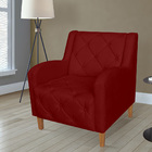 Poltrona Decorativa Munique Pés Trapézio Suede Bordô - Ds Est