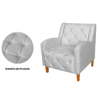 Poltrona Decorativa Munique Pés Trapézio Suede Branco - Ds Es