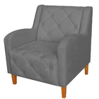 Poltrona Decorativa Munique Pés Trapézio Suede Cinza - Ds Est