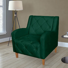 Poltrona Decorativa Munique Pés Trapézio Suede Verde - Ds Est