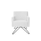 Poltrona Decorativa Nagoya Base Orby Pu Sintético Branco G15