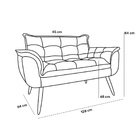 Poltrona Decorativa Namoradeira Francis 02 Lugares Suede Bege