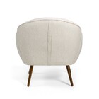 Poltrona Decorativa Nara Jacar Bege B-298 Pés Palito Madeira