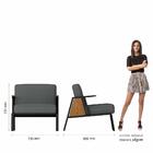 Poltrona Decorativa Newark Preto/cinamomo/cinza - Móveis Arap