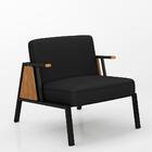 Poltrona Decorativa Newark Preto/cinamomo/preto - Móveis Arap