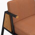 Poltrona Decorativa Newark Preto/cinamomo/terracota - Móveis