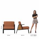 Poltrona Decorativa Newark Preto/cinamomo/terracota - Móveis